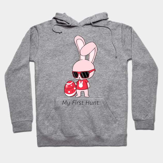 Pink Easter Bunny My First Hunt Egg Hoodie by IlanaArt